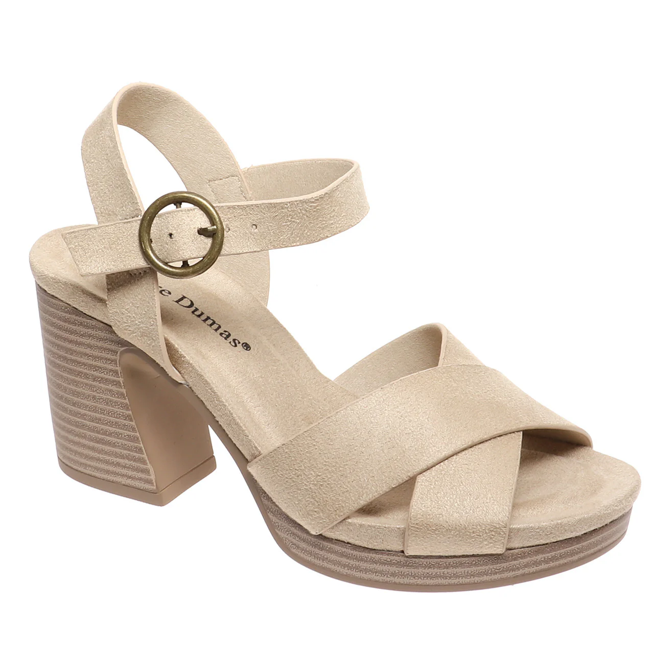 Morgen Criss Cross Suede Wedge 鈥?Wheat